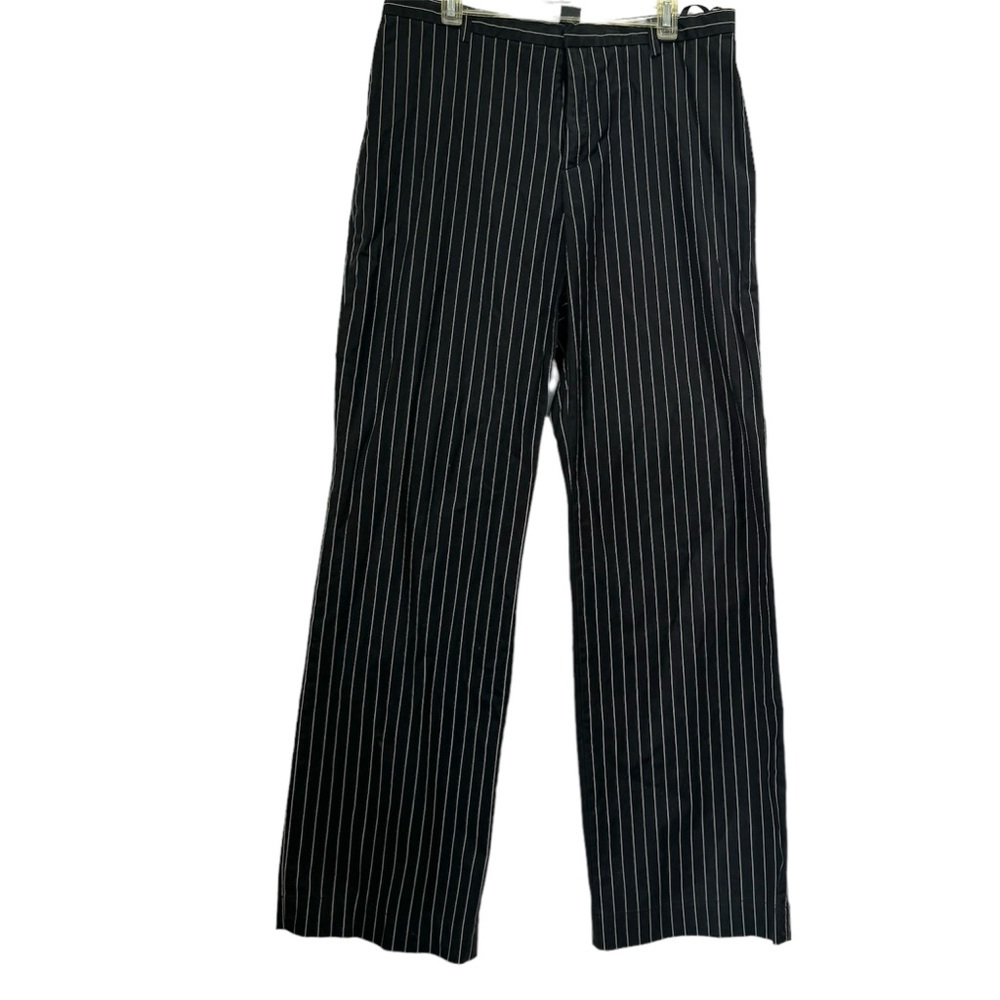 GAP Vintage Y2K 2000 Striped Straight Leg Cotton Pants Mob Flat Front Pocket Zip